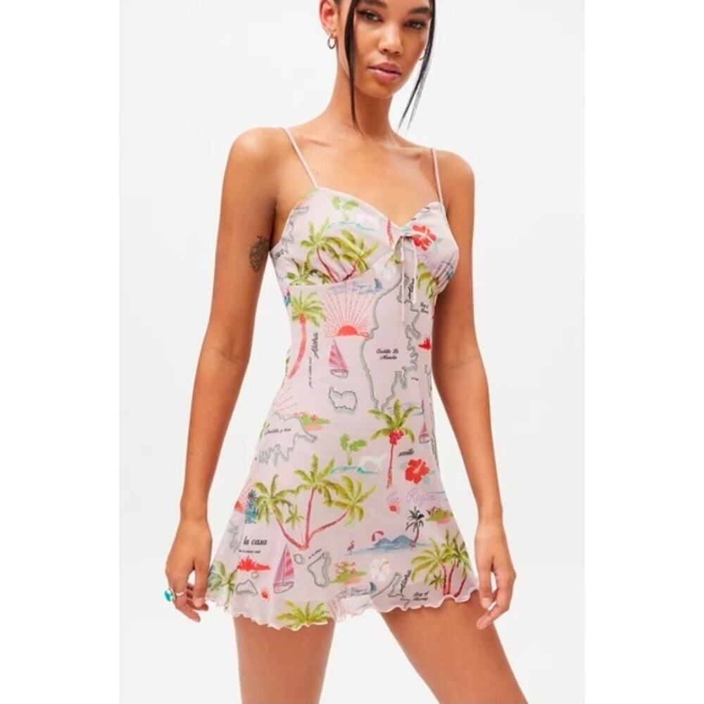 Urban Outfitters Elodie map print mini dress. Size M. Ret $59